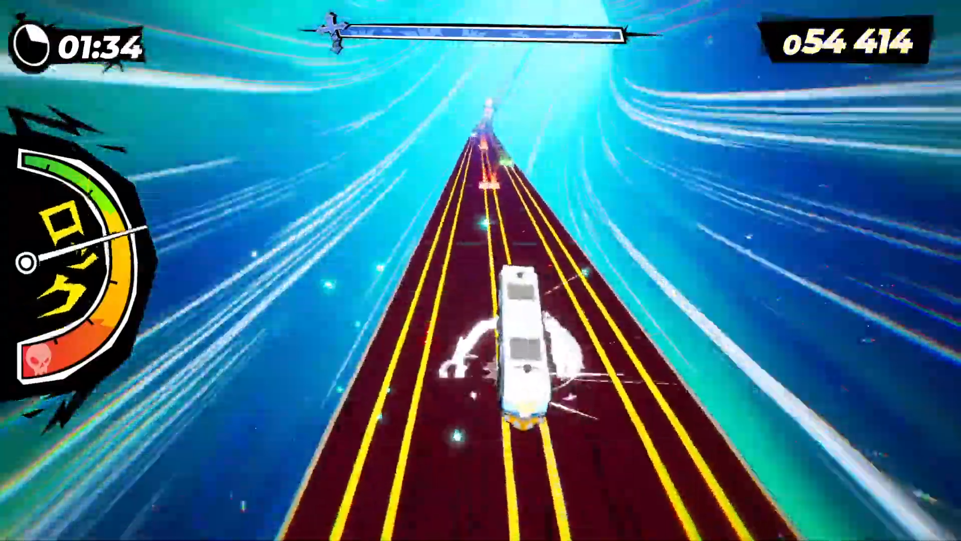 ノーツが流れてくる音ゲー形式のボス戦