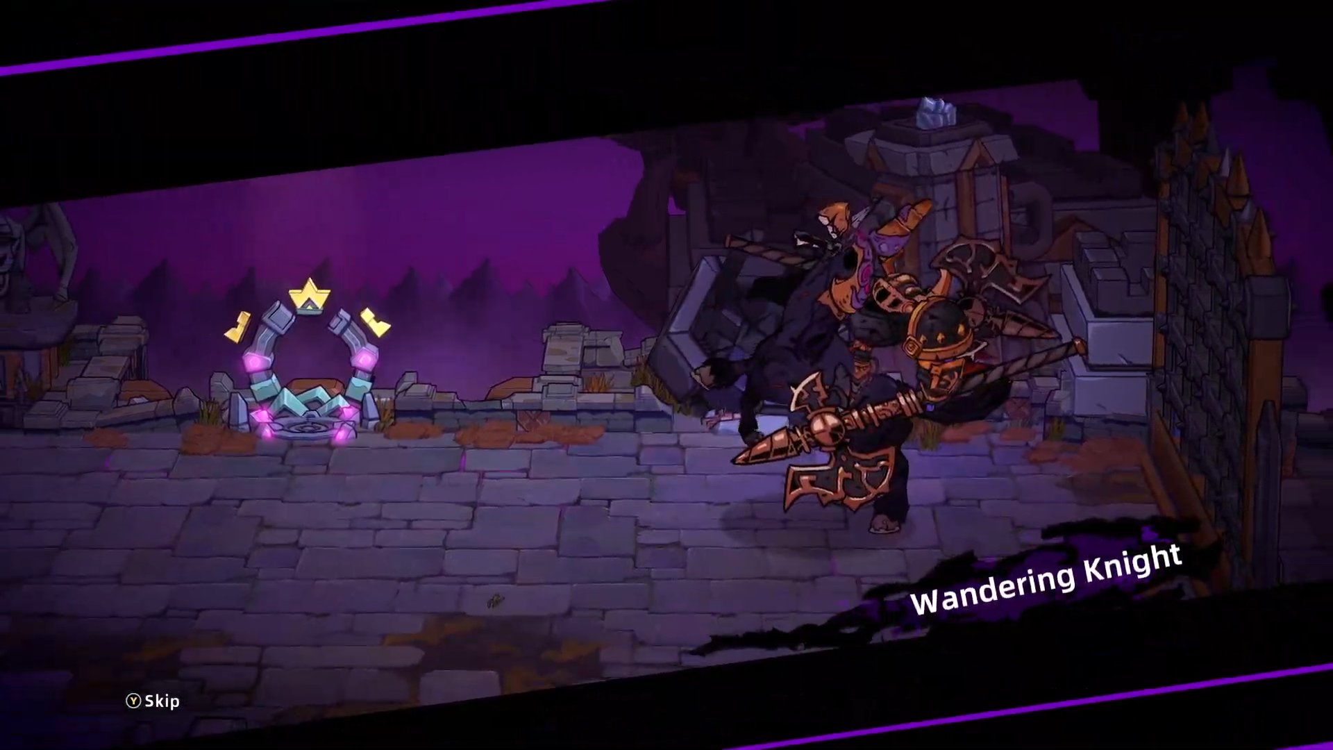 Lost Castle 2のWandering Knight。馬に乗って登場する圧のあるボス