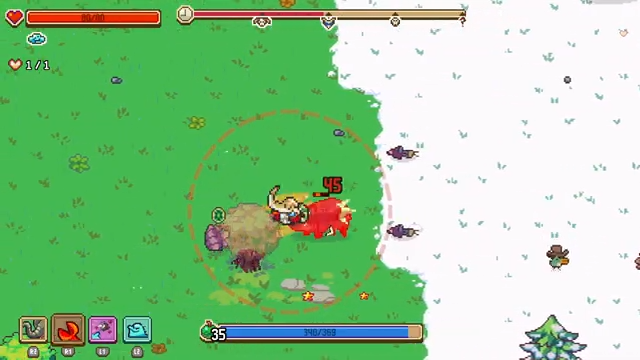 Everything is Crabでゾウの鼻で引き撃ちしながらカピバラにリベンジしている場面