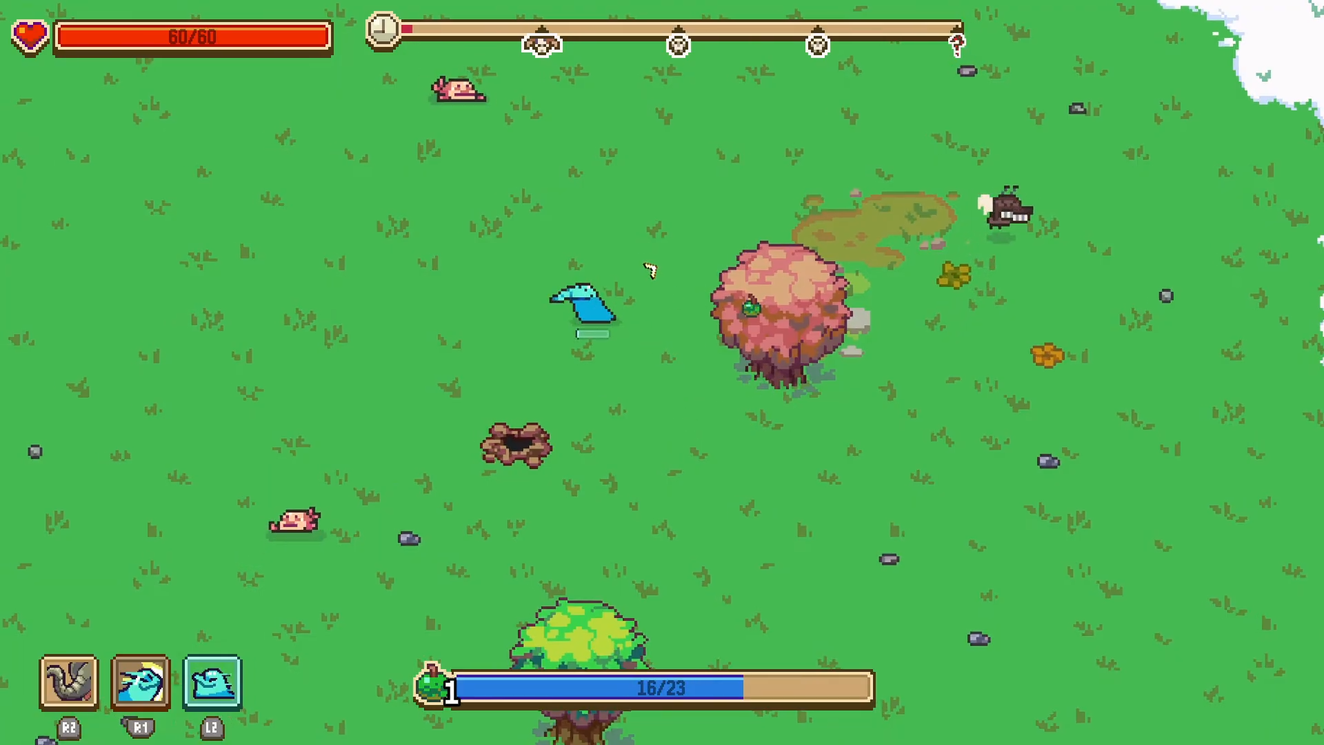 Everything is Crabでオオバナを取得してゾウの鼻が生えたプレイヤーキャラクター