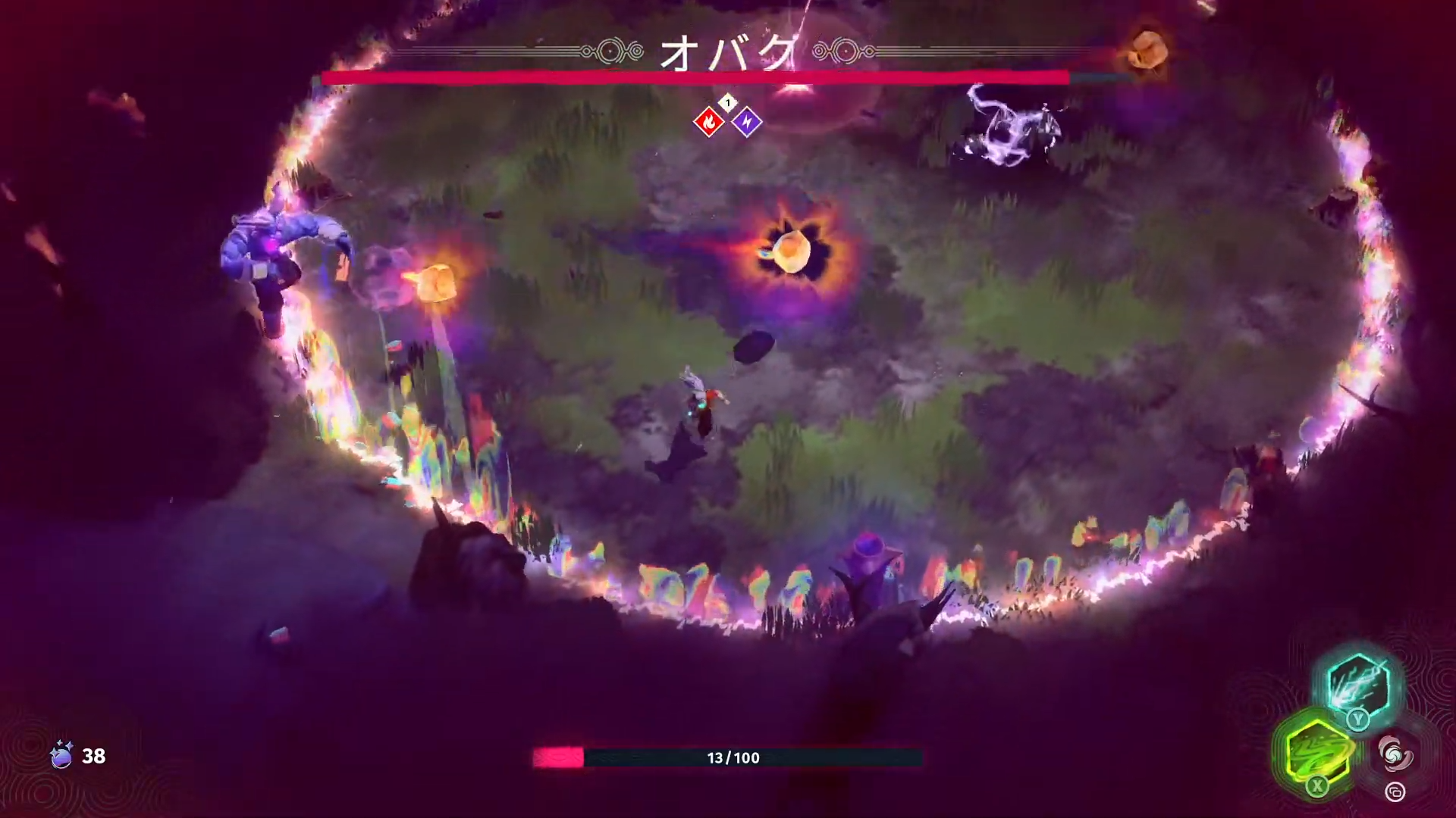 オバクの火の玉攻撃