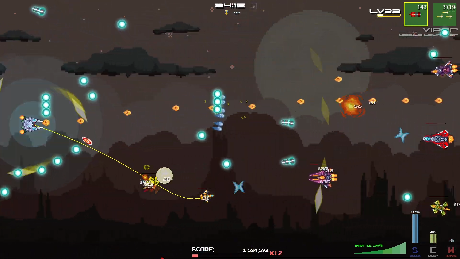 Impulse Reactor bullet patterns intensifying