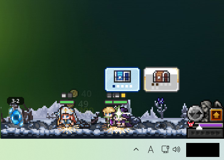 Taskbar Hero fighting on the taskbar